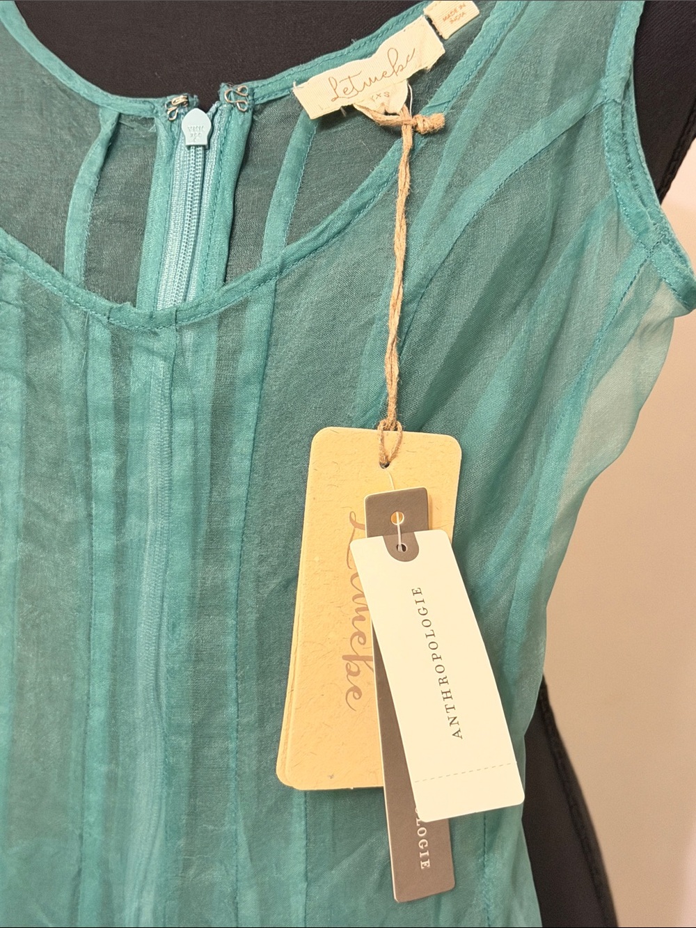 Anthropologie Let Me Be Seamed Sleeveless Basque-Waist Floral Dress size xxs - Picture 5 of 9